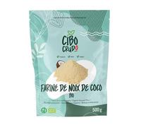 Farine de Coco Bio - 500g. Farine de Noix de Coco Keto Crue ou Raw Coconut Flour. Riche en Fibres et Sels Minéraux. Alternative sans Gluten.