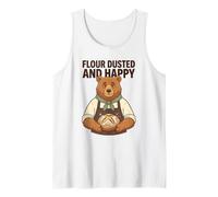Farine Dusted and Happy Baking Citation Pain Baker Bear Pâtisserie Débardeur
