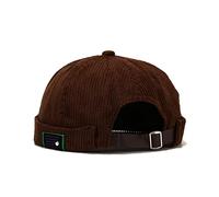 Faringoto Bonnet classique en velours pour homme et femme - Style vintage - Couleur unie - Style hip-hop - Sans bord - Avec inscription « Docker », 56-marron, taille unique