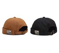 Faringoto Bonnet marin unisexe sans bord, 100-Beige+Noir, taille unique