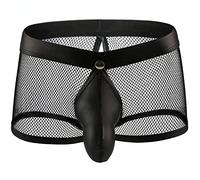 Faringoto Boxer en cuir synthétique + maille pour homme avec grande poche à dos ouvert, Noir , M