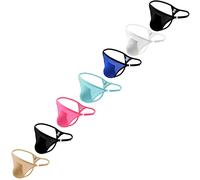 Faringoto Brand G-strings String pour homme Lingerie Culotte Solide Ice Silk String, Lot de 7., Taille unique