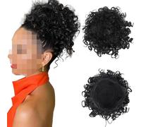Faringoto Chouchou en forme de chignon désordonné, élastique avec cordon de serrage, pour femme (1B)