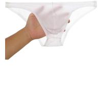 Faringoto Slip transparent ultra fin en soie glacée pour homme avec tissu respirant, blanc, Medium
