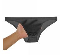 Faringoto Slip transparent ultra fin en soie glacée pour homme avec tissu respirant, noir, Large