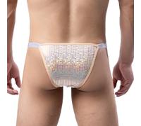 Faringoto Sous-vêtement sexy pour homme, taille basse, bikini respirant, mini slip de lingerie, chair, X-Large