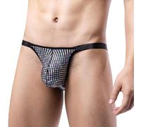 Faringoto Sous-vêtement sexy pour homme, taille basse, bikini respirant, mini slip de lingerie, noir, X-Large