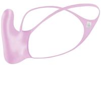 Faringoto Sous-vêtements pour homme Tanga, sous-vêtements, taille basse, G-String, dos en T, satiné brillant, poche de gonflement, Rose, XL