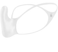 Faringoto Sous-vêtements pour homme Tanga, sous-vêtements, taille basse, G-String, T-dos, satiné brillant, poche de gonflement, blanc/jardin opulent, L