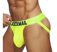 Faringoto - Sous-vêtements pour hommes avec bretelles - Micro mini slip de bain - Sous-vêtements doux et tendance, jaune, L