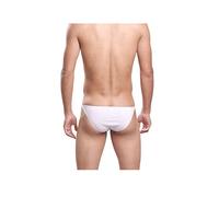 Faringoto Sous-vêtements pour hommes, slips rayés à convexité U à la mode pour les hanches, blanc, S