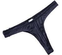 Faringoto String de sport en nylon pour homme - Confortable et élégant - Poche 3D - Taille basse - Pour un usage quotidien, bleu marine, Medium