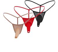 Faringoto String en dentelle pour homme avec cordon de serrage en maille et dos, 3 couleurs 02, taille unique