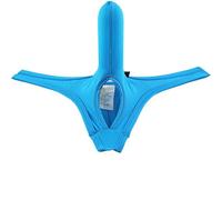 Faringoto String en nylon pour homme ouvert sur le devant - Dos en T - Slip taille basse - Sous-vêtements avec poche bombée, bleu ciel, Medium