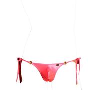 Faringoto String en soie glacée pour homme avec anneau en acier élastique - respirant, extensible et taille réglable, rose, Small