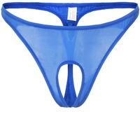 Faringoto String exposé pour homme - String rehaussant le renflement avec espace scrotal pour un confort et une confiance ultimes, bleu, Medium