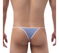 Faringoto String latéral détachable pour homme - Pantalon de bikini gay - Confortable - Sexy - Slip U, bleu, Medium