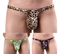 Faringoto String pour homme - Imprimé léopard - Slip imprimé serpent, 3 couleurs, X-Large