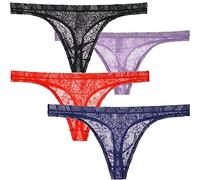 Faringoto String transparent en dentelle pour homme