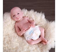 Farious 46CM Realistic Full Silicone Baby Doll,Lifelike Reborn Baby Dolls, Toy, and Collectible.Bald Boy 026