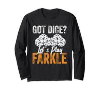 Farkle Club Lover Player Let's Play Queen Farkle Game Night Manche Longue