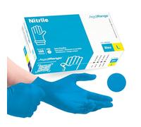 Farla Medical MediRange Gants Jetables L, Gants Nitrile Bleus à Usage Lourd, Sans Poudre, Sans Latex, et Sans Protéine, Médical, Alimentaire, Multi-Usage, Pack de 100