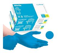 Farla Medical MediRange Gants Jetables M, Gants Nitrile Bleus à Usage Lourd, Sans Poudre, Sans Latex, et Sans Protéine, Médical, Alimentaire, Multi-Usage, Pack de 200