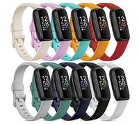 Farluya Lot de 10 bracelets de rechange en silicone souple pour montre connectée Fitbit Inspire 3 pour homme et femme, Lot de 10, Small(5.5" -8.1"), Réglable
