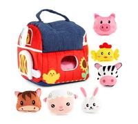 Farm Animal Plush Set - 8.66 Inches Educational Toy | Soft Learning Plush - Polyester Fiber PP Cotton Design Supporting Early Learning Fine Motor Skills For Preschool Play Home School Nursery Use