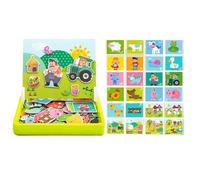 Farm Animal Puzzle - Magnetic Kids Educational Puzzle | Double Sided Preschool Activity Board Ṕuzzle, Boys Girls Cognitive Play for Classroom Home Travel Road Trip Gift P̀uzzle