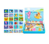 Farm Animal Puzzle - Magnetic Kids Educational Puzzle | Double Sided Preschool Activity Board Ṕuzzle, Boys Girls Cognitive Play for Classroom Home Travel Road Trip Gift P̀uzzle