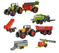 FARM Coffret jeu 6 engins agricoles jouets enfants tracteurs remorques