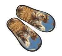 Farm Corgi Pantoufles de berger allemand pour homme et femme - Chaudes, pelucheuses et chaudes - Pour la maison, la chambre à coucher - Pantoufles pelucheuses pour l'hiver - Chaussures d'intérieur