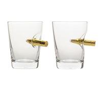 Farm Cottage Brands Lot de 2 verres à liqueur en cristal de 60 ml avec une balle de tir à fusil, pour prendre la photo