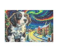 Farm Cute Bernese Mountain Chien 1000 Pieces Casse-tête Adulte en Carton Haute Densité Difficile Motif Complexe Décoration Murale Anti-Stress Idée Cadeau Anniversaire 1000 PCS/75x50cm