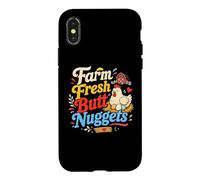 Farm Fresh Butt Nuggets Funny Farmer Farming Farming Work Humour Coque pour iPhone X/XS