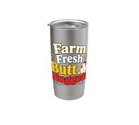 Farm Fresh Butt Nuggets Funny Farmer Farming Farming Work Humour Gobelet isotherme en acier inoxydable double paroi