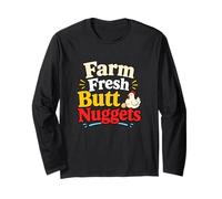 Farm Fresh Butt Nuggets Funny Farmer Farming Farming Work Humour Manche Longue