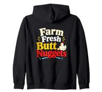 Farm Fresh Butt Nuggets Funny Farmer Farming Farming Work Humour Sweat à Capuche