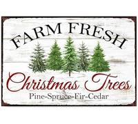 Farm Fresh Christmas Trees Pine Spruce Fir Cedar For Bar Music Club Man Cave Room Décoration murale Affiche en métal 20,3 x 30,5 cm