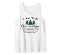 Farm Fresh Christmas Trees Vintage Plaid Tree Rustic Holiday Débardeur
