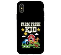 Farm Fresh Kid Petit Agriculteur au Travail Aimant la Campagne Coque pour iPhone X/XS