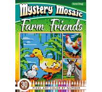 Farm Friends Mystery Mosaics Color by Number: 30 Pixel Art Animals for Rural Relaxation