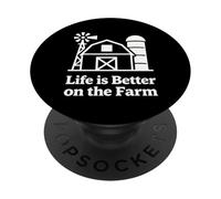 Farm Life Barn Silhouette Conception Graphique de la Vie à la Campagne PopSockets PopGrip Adhésif