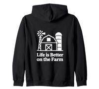 Farm Life Barn Silhouette Conception Graphique de la Vie à la Campagne Sweat à Capuche
