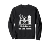 Farm Life Barn Silhouette Conception Graphique de la Vie à la Campagne Sweatshirt