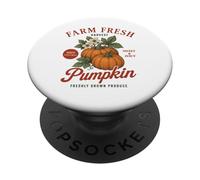 Farm Organic Pumpkin Fresh Farmer's Market Vintage Fall PopSockets PopGrip Adhésif