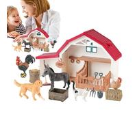 Farm Playset for Kids, Farm Animals Toy pour le développement précoce, l'apprentissage et l'activité éducative, pour les jeux de plein air, les anniversaires, Noël et les cadeaux de Pâques.