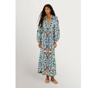 Farm Rio Farm Rio Blue Flora Tile Off-White Maxi Dress Blue M (EU 40-42)