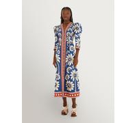 Farm Rio Farm Rio Blue Luna Floral Print Cotton Maxi Dress Blue S (EU 36-38)